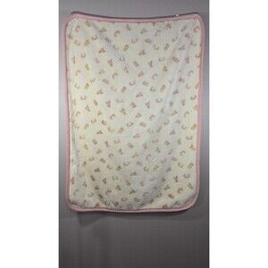 Bearpaw 2025 Alphabet ABC Baby Blanket Soft Comfy Cream with pink trim C1